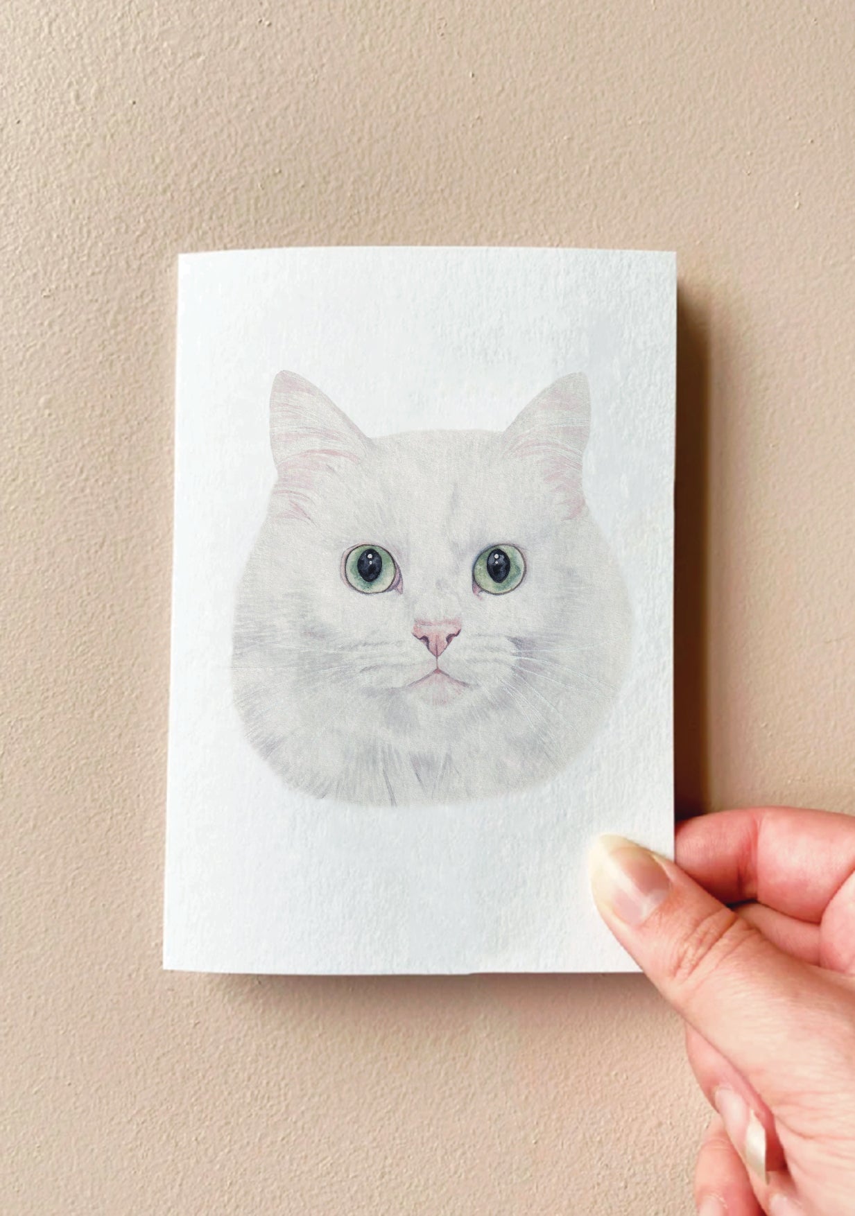 Tia the White Cat Card