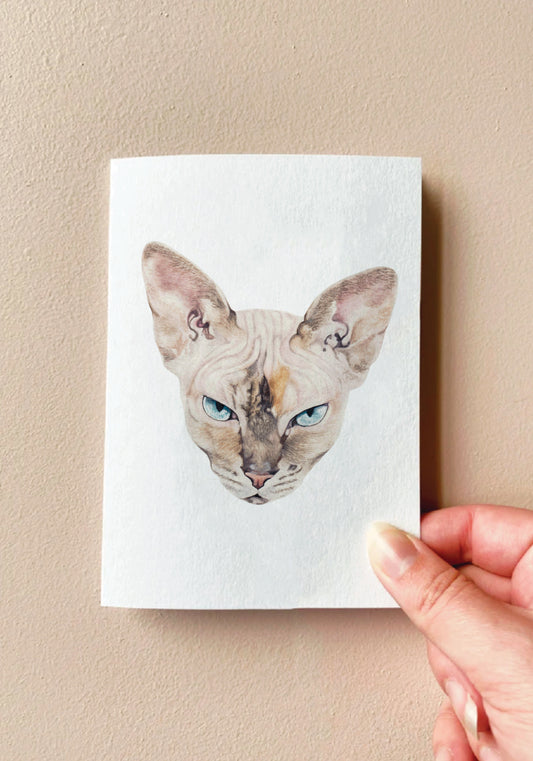 Nyx the Sphynx Cat Card