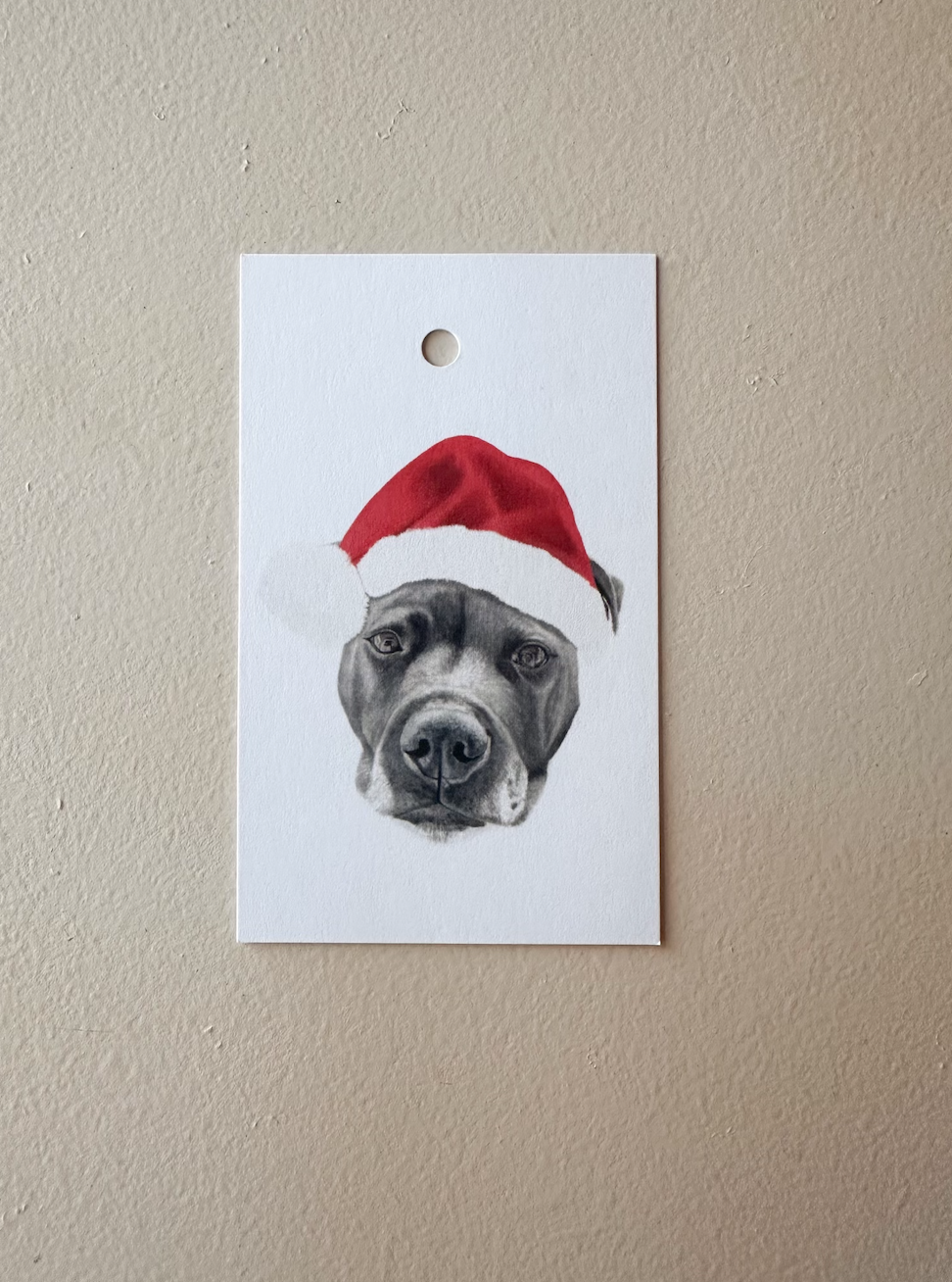 Hunter the Staffy Present Tag