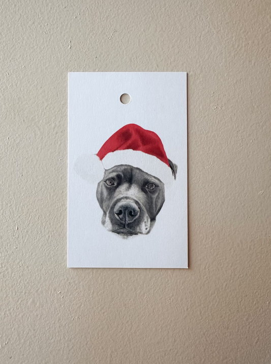 Hunter the Staffy Present Tag