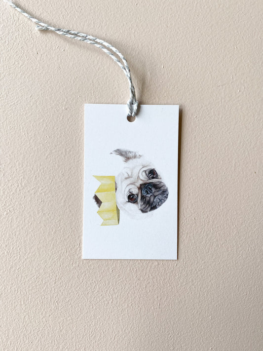 Morgan the Pug Present Tag