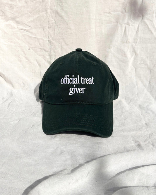 Official Treat Giver – Dark Green Cap with White Embroidery