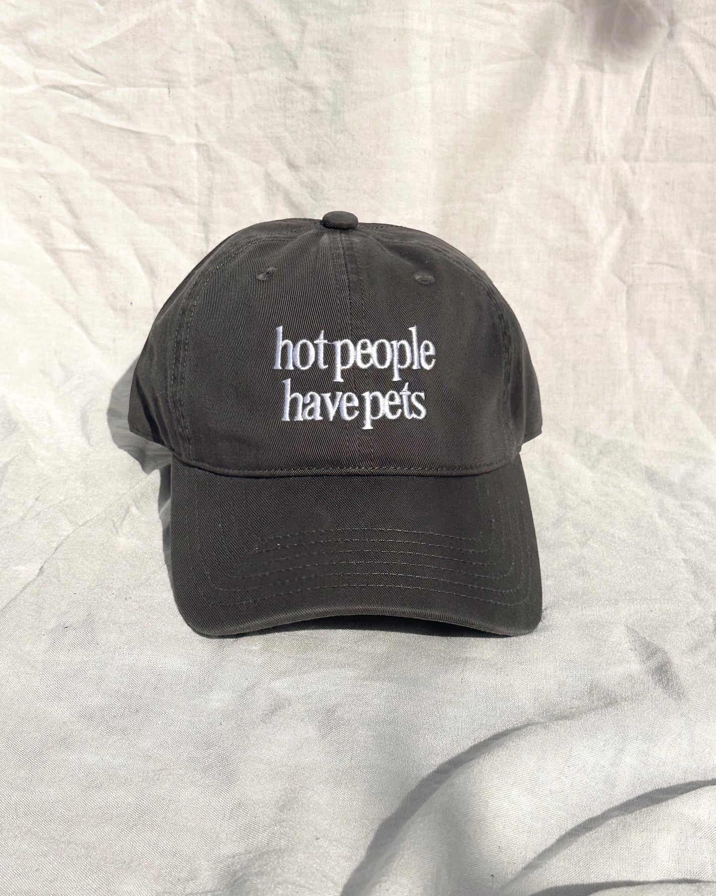 Hot People Have Pets – Dark Grey Cap with White Embroidery