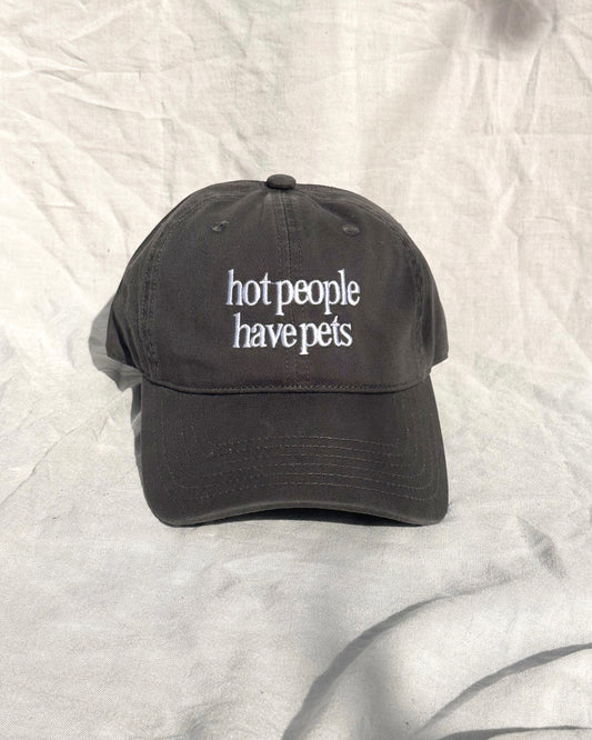 Hot People Have Pets – Dark Grey Cap with White Embroidery