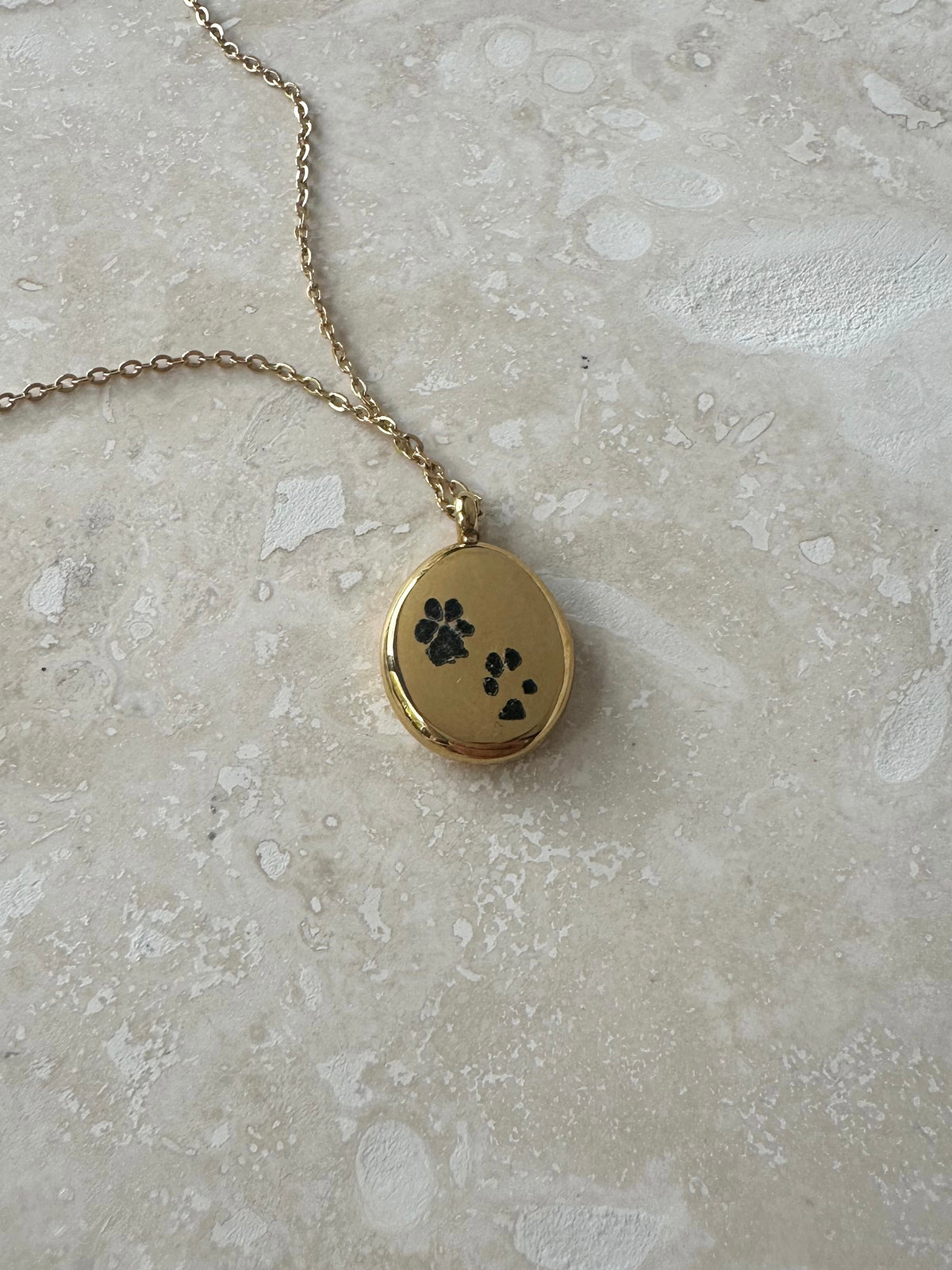Custom Paw Print Necklace in 18K Gold Plated